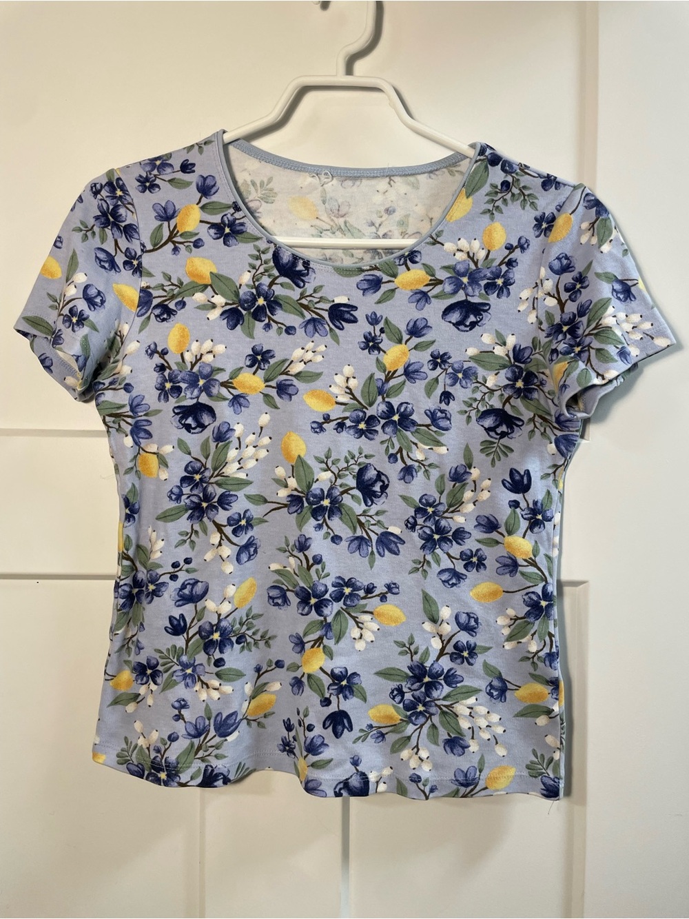 Floral Lemons Short Sleeve Top